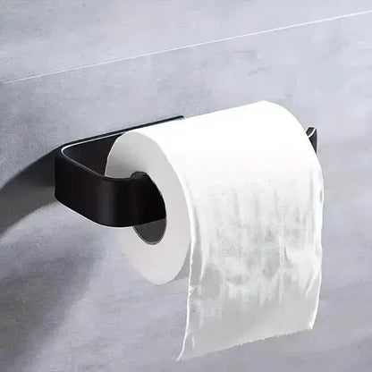 2-Pack: No-Drill Self-Adhesive Toilet Paper Holder – Black & White