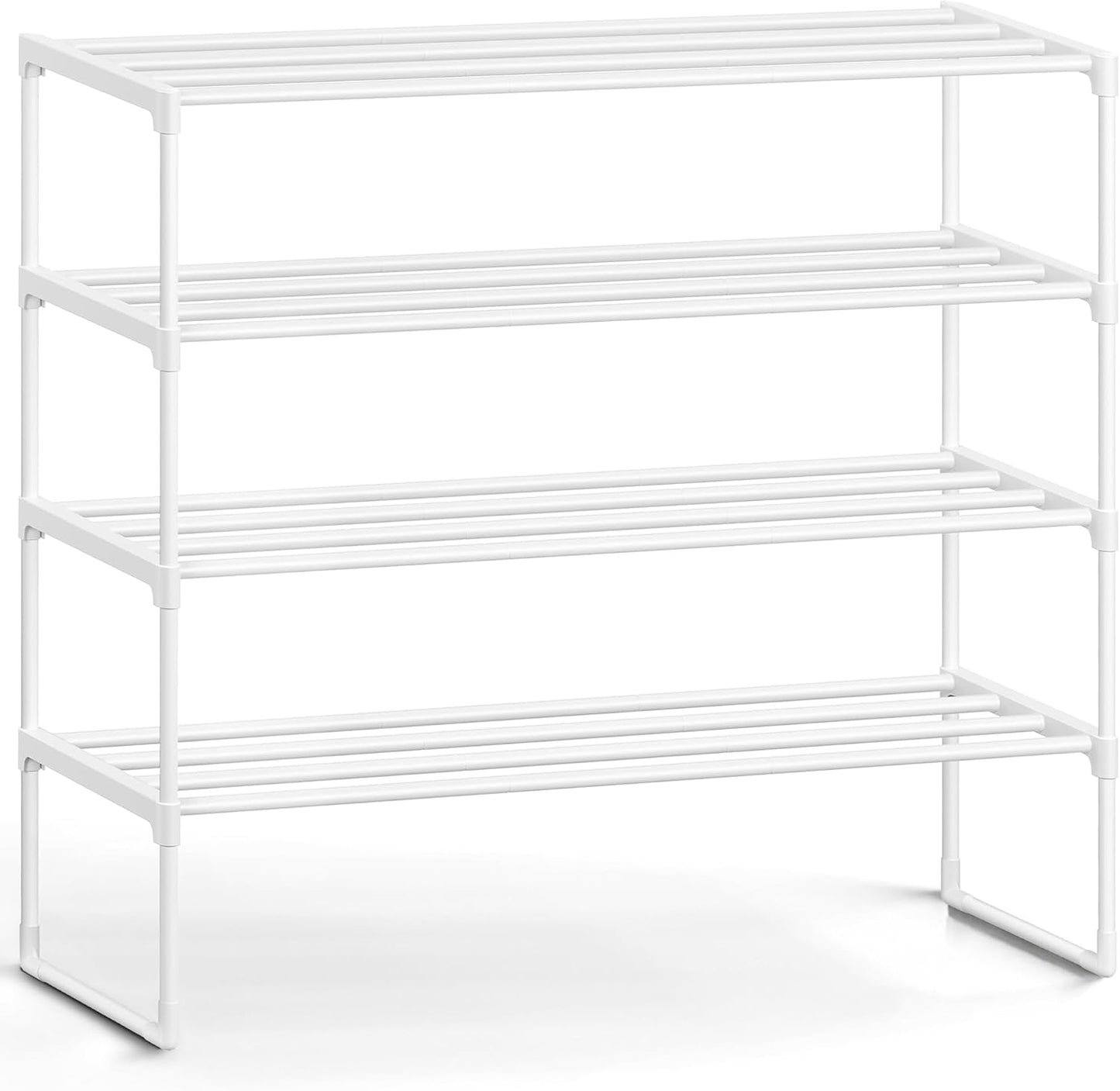 Shoe Rack, 3-Tier Shoe Organizer, Metal Storage Shelf, Upright or Upside Down, for 16-20 Pairs, Stackable, for Entryway, 11.8 x 36.2 x 21.7 Inches, Black ULSA303B02