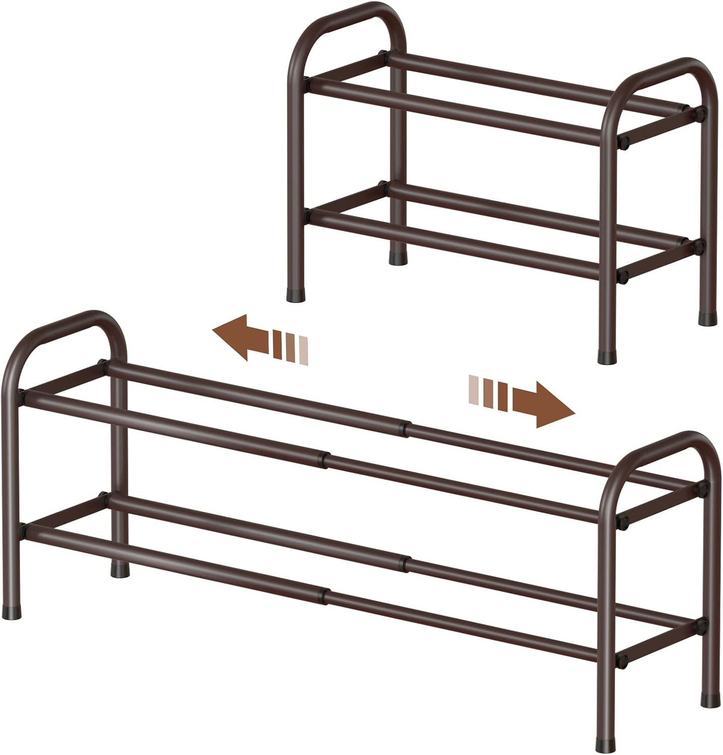 Shoe Rack for Closet, Expandable Shoe Organizer Storage Shelf, Adjustable Metal Free Standing Small Closet Shoe Rack for Entryway, Doorway (3-Tier Black)