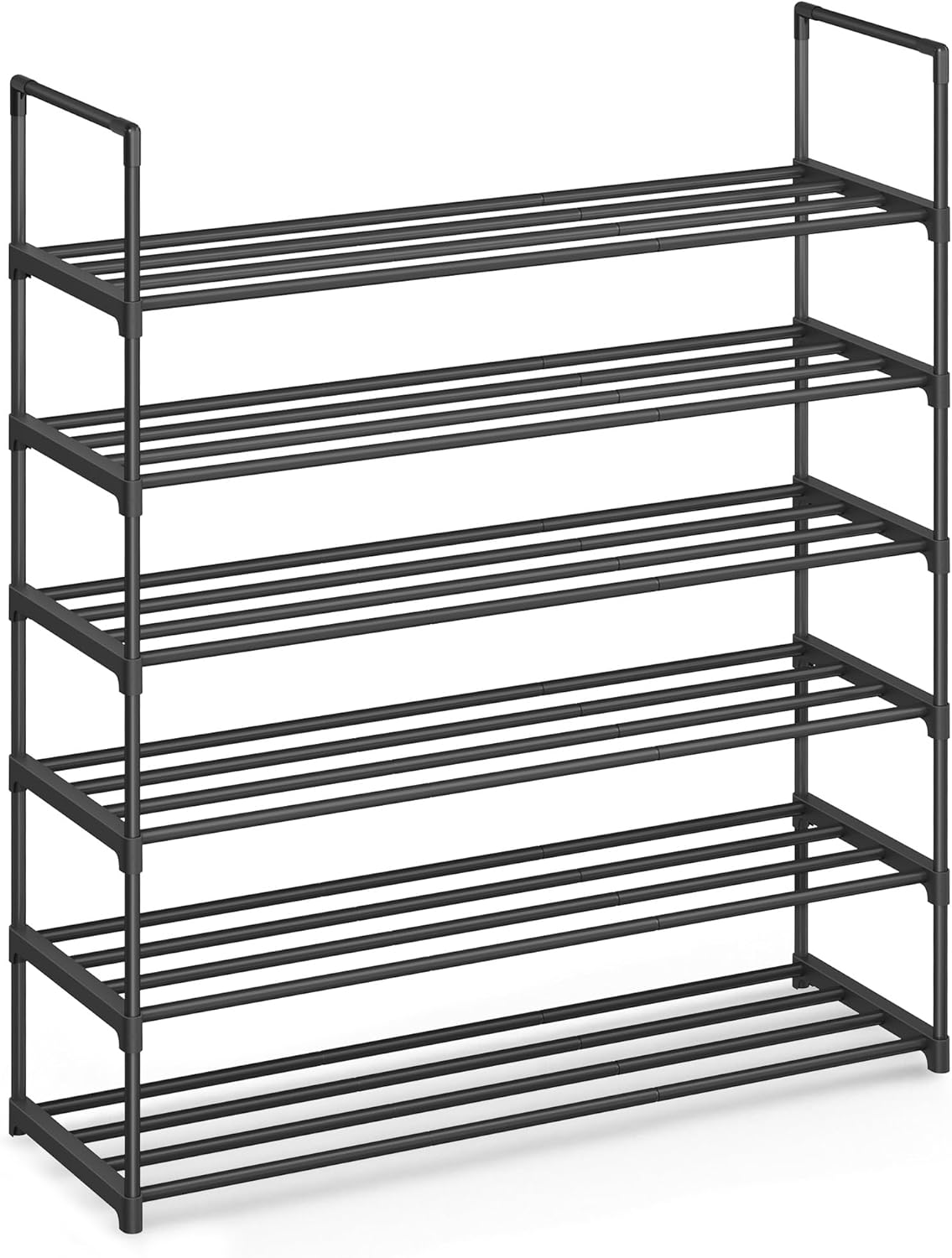 Shoe Rack, 3-Tier Shoe Organizer, Metal Storage Shelf, Upright or Upside Down, for 16-20 Pairs, Stackable, for Entryway, 11.8 x 36.2 x 21.7 Inches, Black ULSA303B02