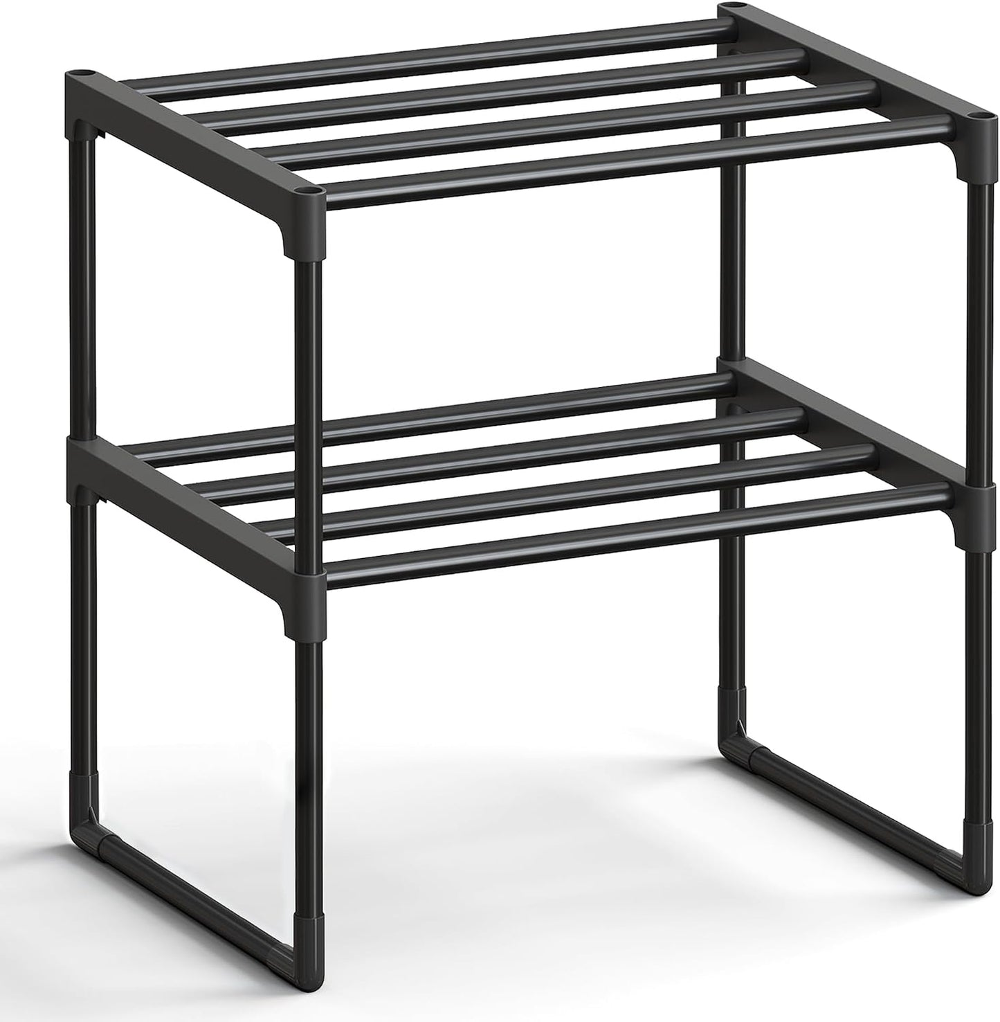 Shoe Rack, 3-Tier Shoe Organizer, Metal Storage Shelf, Upright or Upside Down, for 16-20 Pairs, Stackable, for Entryway, 11.8 x 36.2 x 21.7 Inches, Black ULSA303B02