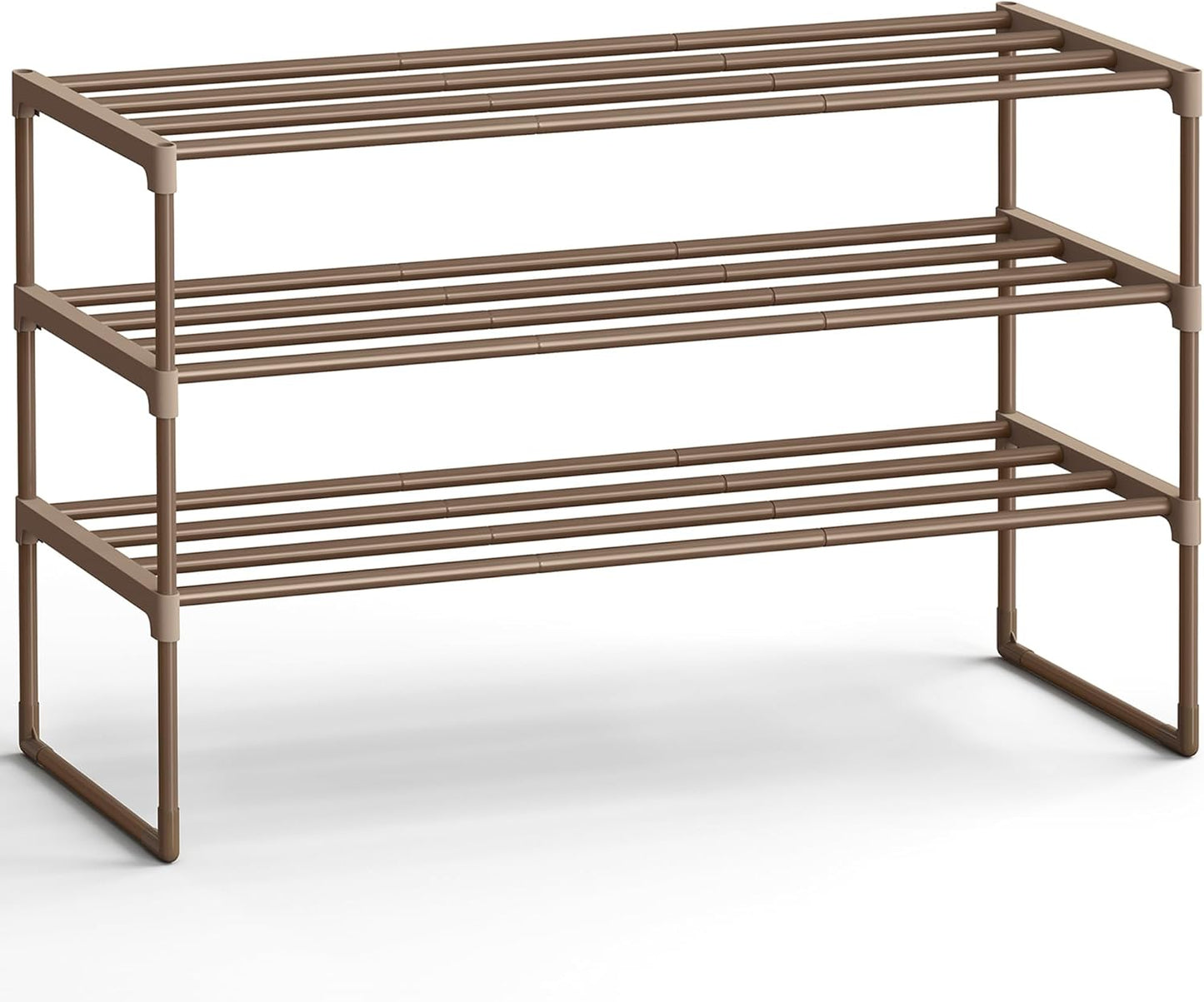 Shoe Rack, 3-Tier Shoe Organizer, Metal Storage Shelf, Upright or Upside Down, for 16-20 Pairs, Stackable, for Entryway, 11.8 x 36.2 x 21.7 Inches, Black ULSA303B02