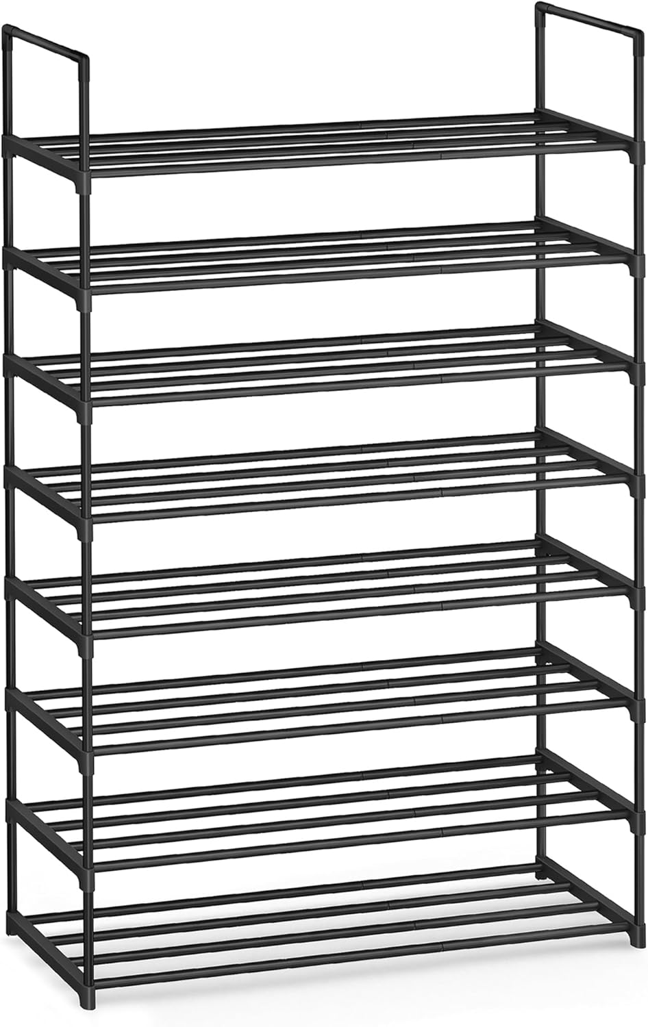 Shoe Rack, 3-Tier Shoe Organizer, Metal Storage Shelf, Upright or Upside Down, for 16-20 Pairs, Stackable, for Entryway, 11.8 x 36.2 x 21.7 Inches, Black ULSA303B02